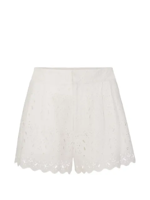 FRAME Paisley eyelet shorts White WE26WST004