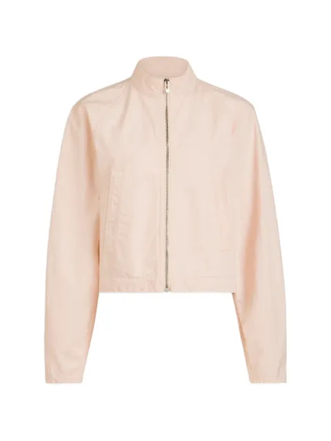 Alaïa zip-up high-neck denim jacket Pink AA9V0382D028D