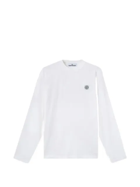 Stone Island logo-patch long-sleeve T-shirt White L2S152100007S0500
