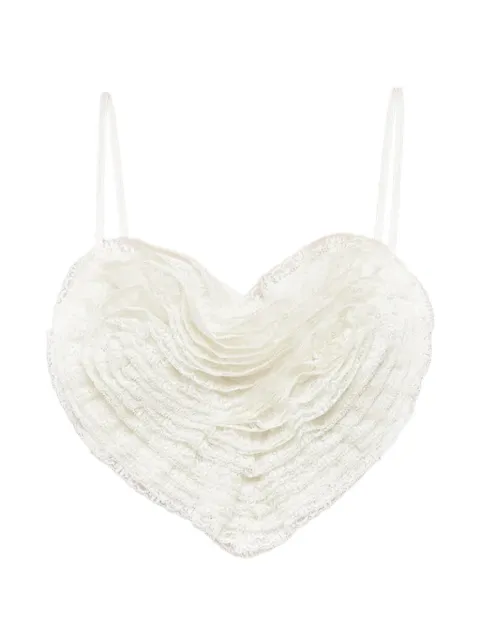 DSQUARED2 lace-trimmed ruffled top White S75NC1063S76470