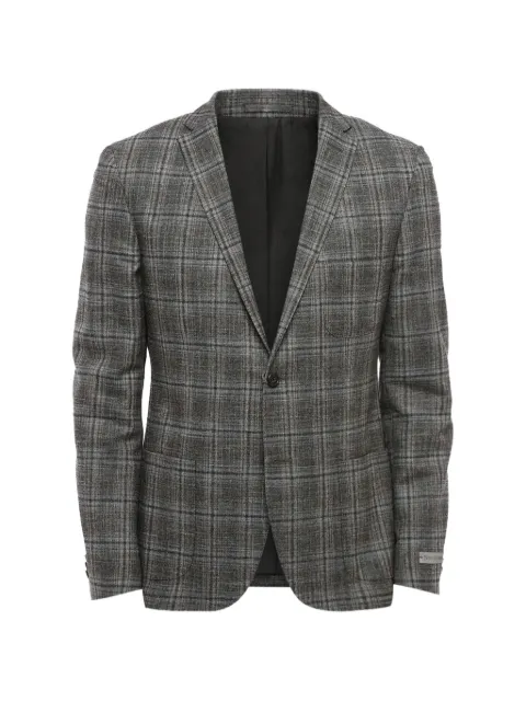 Corneliani check-pattern single-breasted blazer Grey 84XZ599836908016
