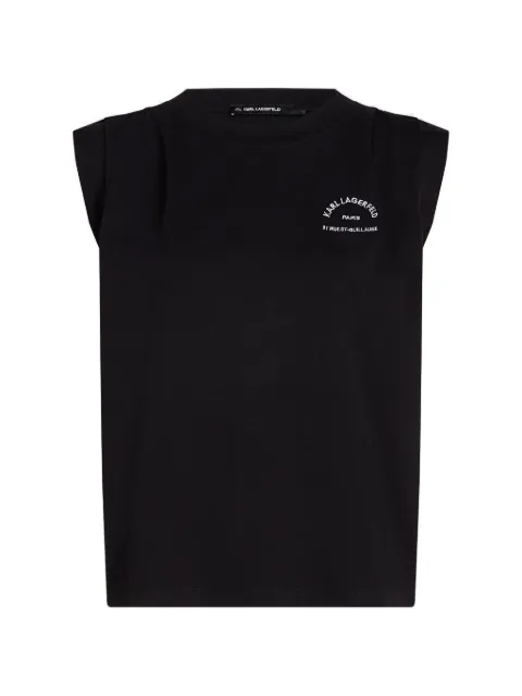 Karl Lagerfeld Rue St-Guillaume padded-shoulder T-shirt Black B3W17073999