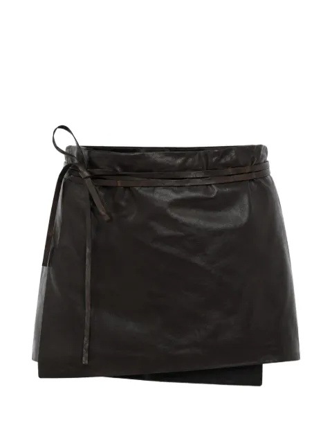 DSQUARED2 leather lace-up skirt Brown S71MA0048SY1617