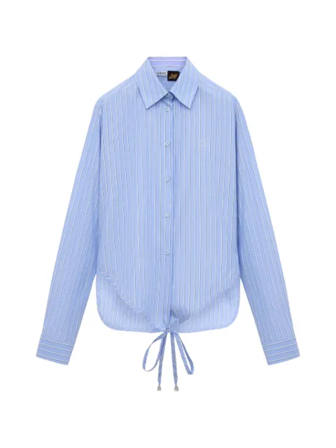 LOEWE striped tie-waist shirt Blue S616Y05X72
