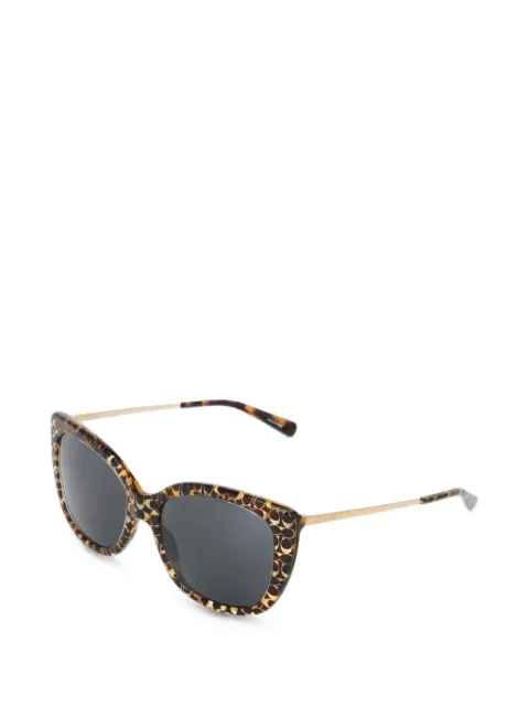Coach Signature C geometric-frame sunglasses Brown HC8264