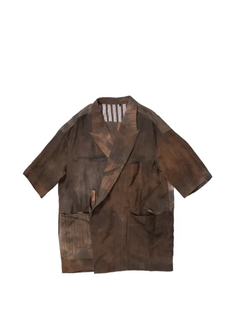 Ziggy Chen printed shirt Brown 0M2610740