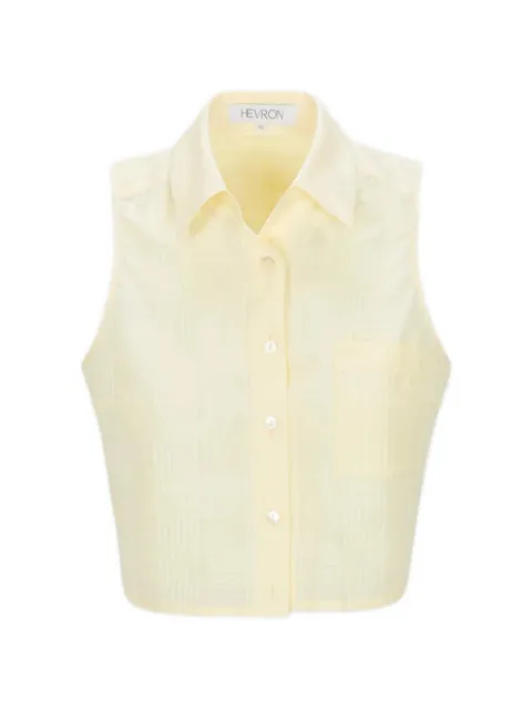 HEVRON Katja plaid-pattern sleeveless shirt Yellow KATJATOPSILKBLEND