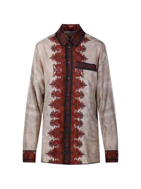 Pierre-Louis Mascia paisley-print button-down shirt Neutrals ALOESCML10642