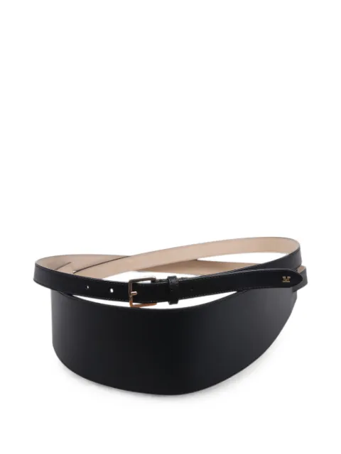 Max Mara logo-plaque leather belt Black 2624506041600