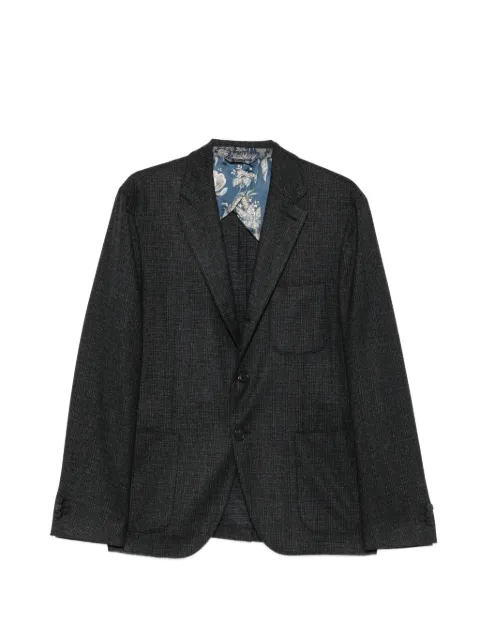 ETRO check-pattern single-breasted blazer Grey MRCA007099TQB19