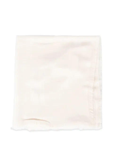 Elisabetta Franchi logo-jacquard frayed scarf Neutrals SC03F66E2