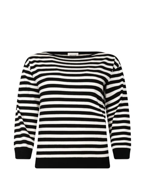 Weekend Max Mara striped boat-neck sweater White 5366101600019