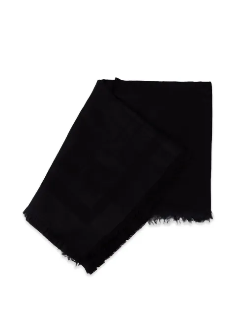 Elisabetta Franchi logo-jacquard frayed scarf Black SC03F66E2