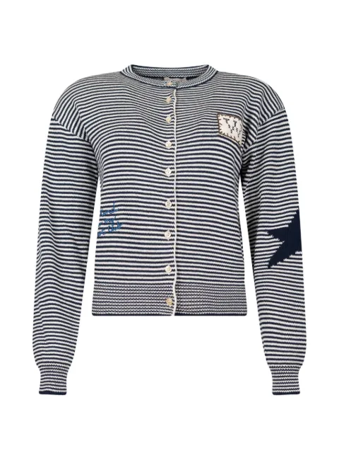 Weekend Max Mara intarsia-knit appliqué cardigan Blue 2625346041600