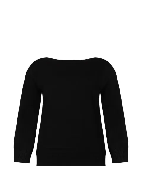 Weekend Max Mara boat-neck ribbed-trim sweater Black 5366101600010