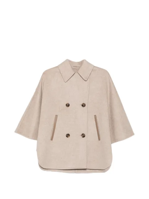 Max Mara Aospite double-breasted cape-style jacket Neutrals 2624736111600
