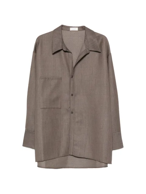 RUOHAN chest-pocket long-sleeve shirt Brown RE033AW26ASH