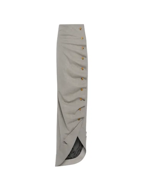 A.W.A.K.E. Mode asymmetric button-down maxi skirt Grey PF26S01ES03LIGHTGREY