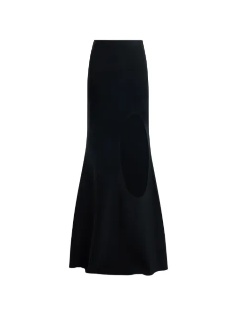A.W.A.K.E. Mode cut-out flared maxi skirt Black PF26KS02VY01BLACK