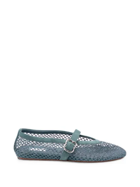 Alaïa buckle-fastening mesh ballet flats Blue AA3A029A023