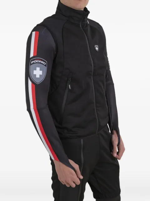 PODHIO logo-print zip-up gilet Black PD657A