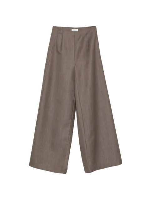RUOHAN pleat wool palazzo pants Brown RE037AW26ASHLIMESTONE