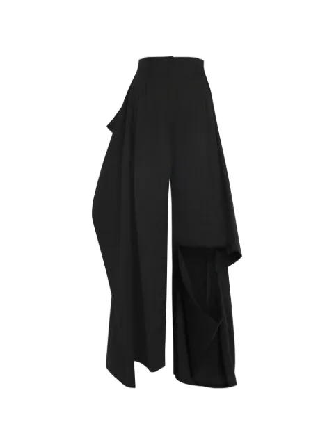 A.W.A.K.E. Mode slit-knee draped trousers Black PF26P02ES02DARKNAVY