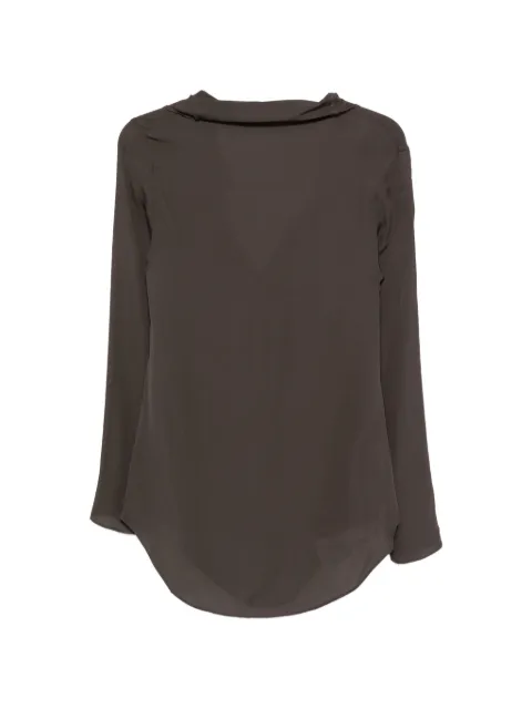 RUOHAN pussy-bow long-sleeve blouse Brown RE093AW26SUEVITE