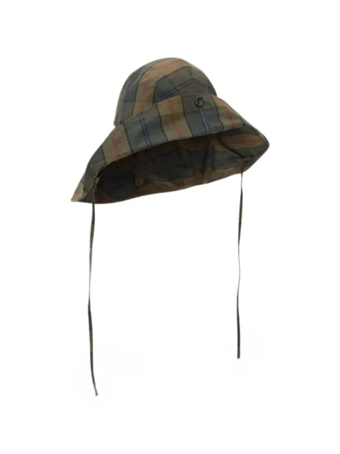 Henrik Vibskov Nilsson Fisherman tartan hat Brown AW26STUDA912