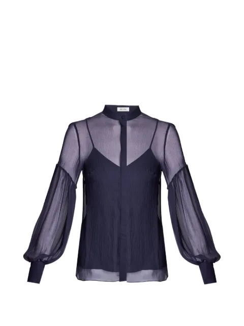 ERDEM sheer blouson-sleeve blouse Blue PF26T650944001X