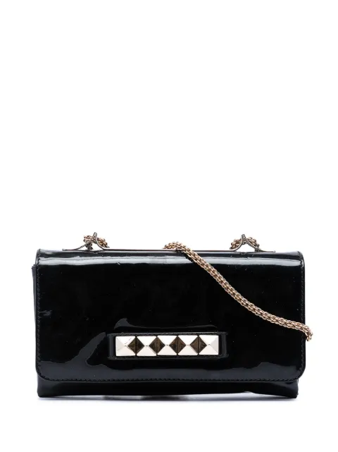 Valentino Garavani Pre-Owned 2000-2017 Patent Vava Voom Chain Clutch crossbody bag Black VCO2EQMMXTYKKIKM