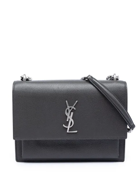 Saint Laurent Pre-Owned 2017 Medium Grained Calfskin Monogram Sunset crossbody bag Grey SIY4IWERH2W4L6K1