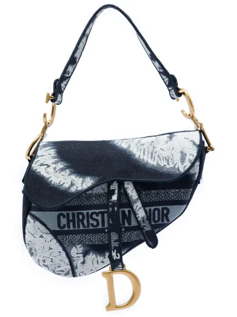 Christian Dior Pre-Owned 2020 Canvas Embroidered Tie Dye Saddle Bag shoulder bag Blue S1B1A7ZXSZDVAPIC