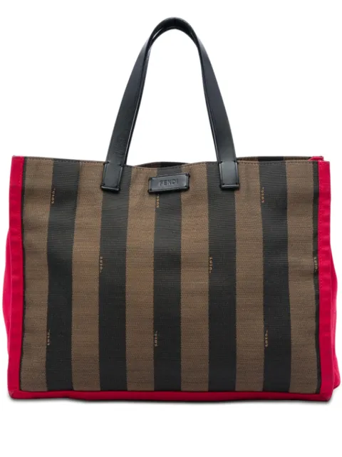 Fendi Pre-Owned 2010-2026 Pequin Canvas Simply Shopping tote bag Brown B3OJJ6AYCIELMIFU