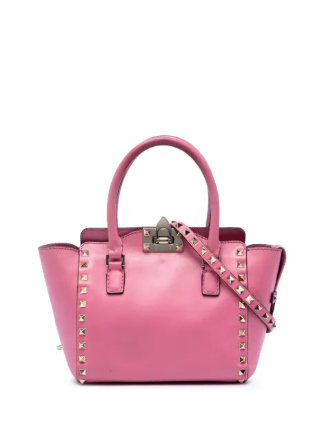 Valentino Garavani Pre-Owned 2000-2017 Mini Leather Rockstud Double Handle Tote satchel Pink 6P483UB673SZBQQI