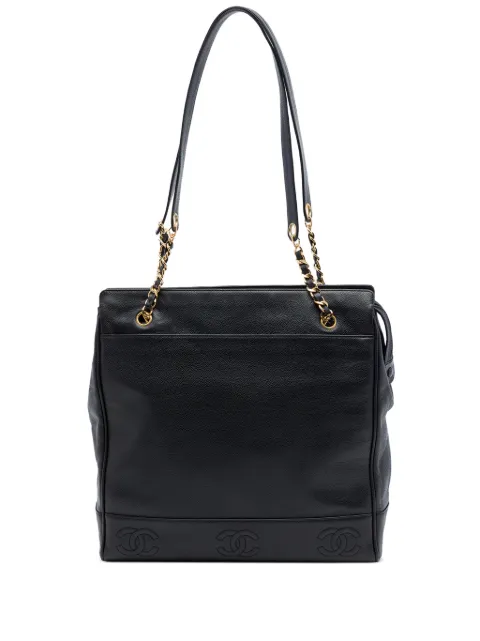 CHANEL Pre-Owned 1994-1996 Triple CC Caviar tote bag Black 17UYO5K3JPIVLHB2