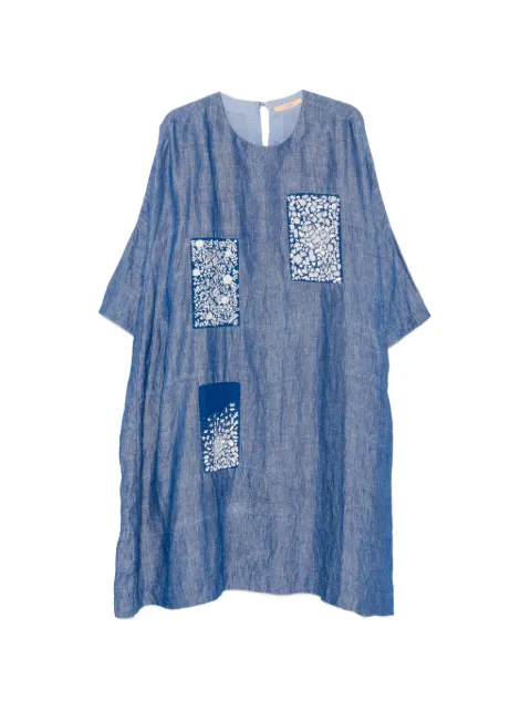 Aodress patchwork floral-print mini dress Blue 59