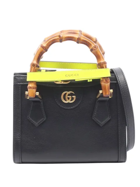Gucci Pre-Owned 1991-2021 Mini Calfskin Bamboo Diana satchel Black YO1N7MXOQ18EKUI8