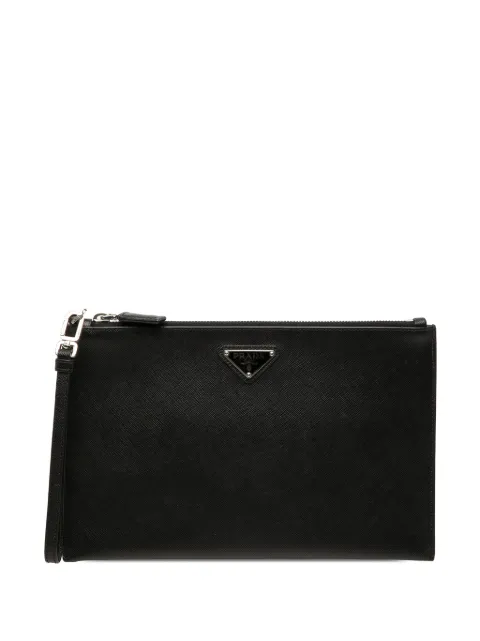 Prada Pre-Owned 2013-2026 Saffiano Wristlet clutch bag Black N0O1A1GZKQWD40HG