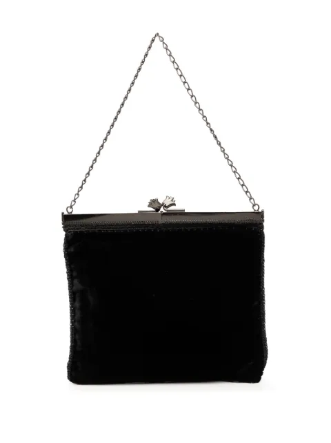 Prada Pre-Owned 1990-2000 Velluto Ricamo Tulip Kisslock Frame Bag handbag Black K297MEZF7RA4PRN8