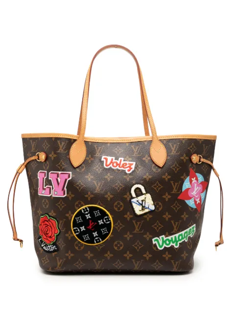 Louis Vuitton Pre-Owned 2018 Monogram Patches Neverfull MM tote bag Brown IZDWNM5ORR2Q12EY