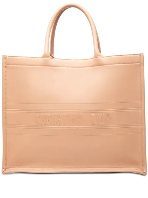 Christian Dior Pre-Owned 2019 Large Embossed Calfskin Book tote bag Brown IAWXGANNPO1F69JW
