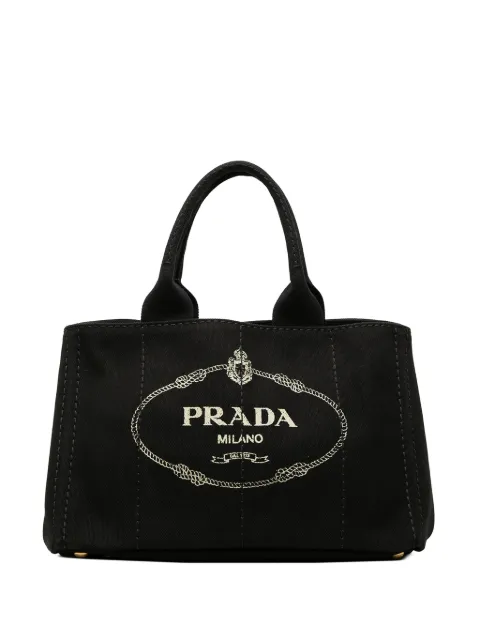 Prada Pre-Owned 2013-2026 Canvas Canapa Logo Tote satchel Black 6J05D7V71HOVYJGG