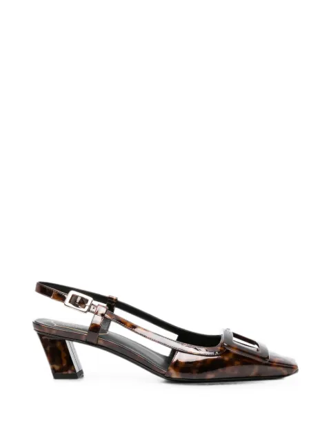 Roger Vivier Belle buckle-detail slingback pumps Brown RVW00643380VIZS611