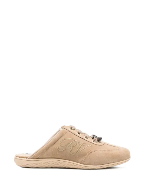 Roger Vivier Viv crystal-buckle logo-embroidered sneakers Neutrals RVW82645550J9EC602