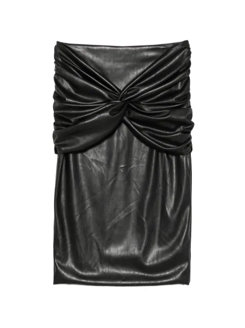 Elisabetta Franchi ruched twist-detail mid skirt Black GO21966E2