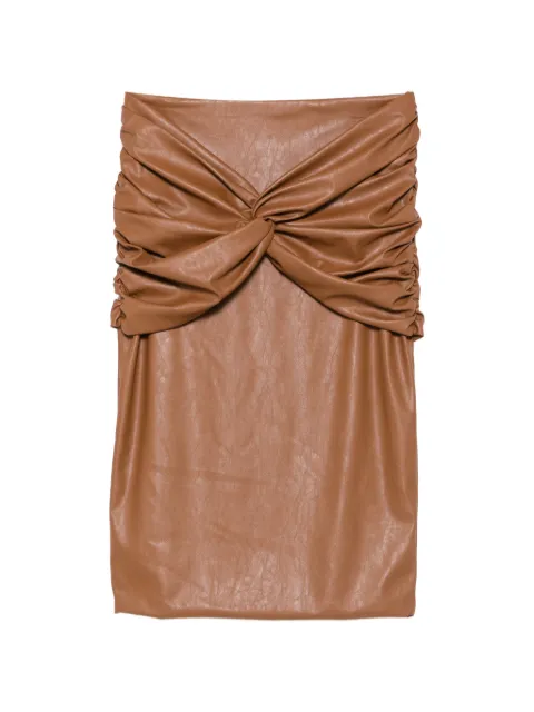 Elisabetta Franchi twist-detail gathered mid skirt Brown GO21966E2