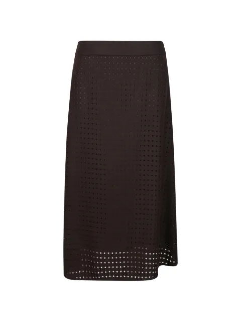 Peserico perforated-design A-line skirt Brown P0526807211