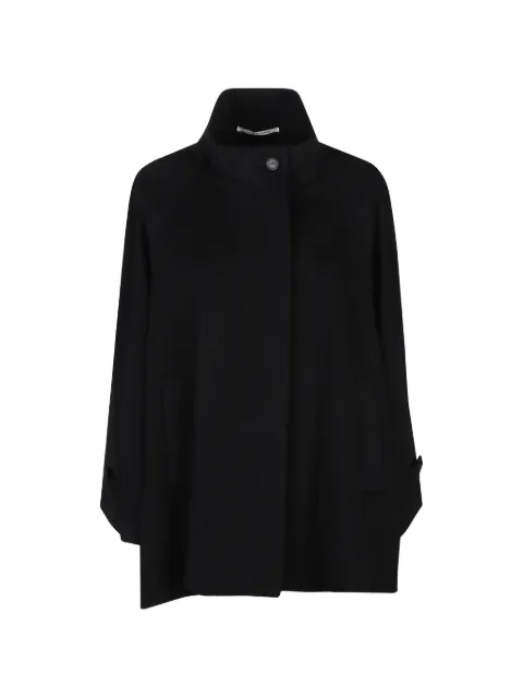 Tagliatore Leila high-neck cape jacket Black LEILA350002N5055