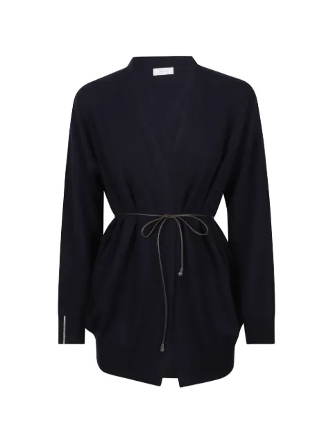 Peserico belted wrap-front sweater Blue A99210F12A09283